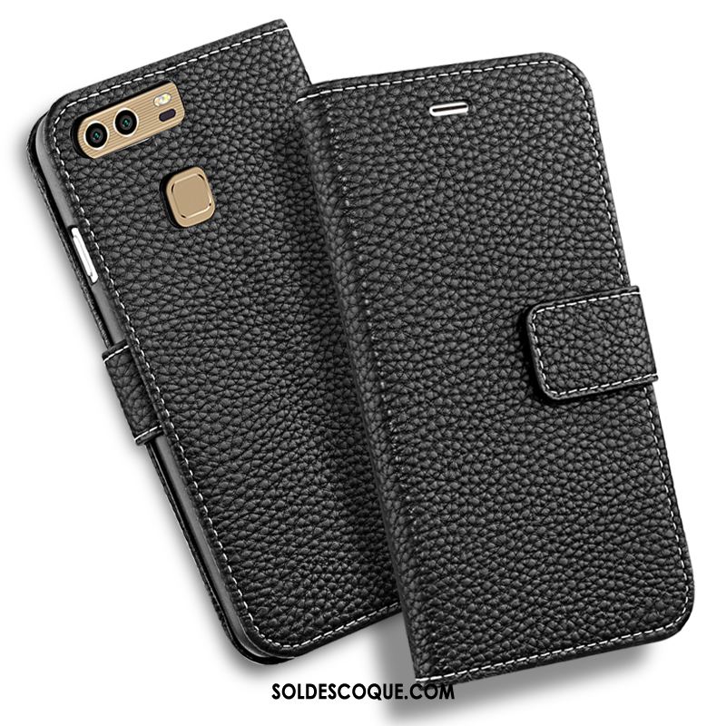 Coque Huawei P9 Plus Pu Noir Incassable Étui Protection France