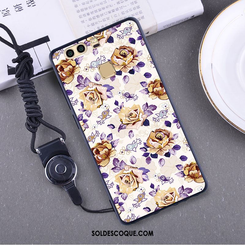 Coque Huawei P9 Téléphone Portable Fluide Doux Protection Incassable Gaufrage Pas Cher