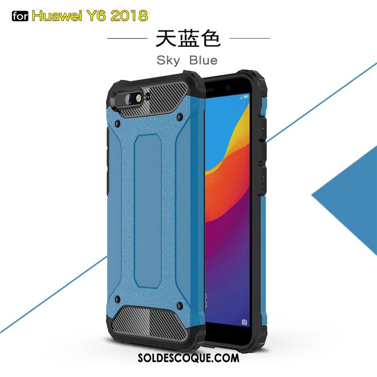 Coque Huawei Y6 2018 Ballon Étui Épaissir Bleu Accessoires Pas Cher