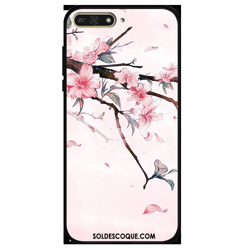 Coque Huawei Y6 2018 Fluide Doux Téléphone Portable Personnalité Étui Rose France