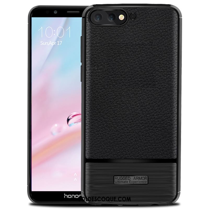 Coque Huawei Y6 2018 Incassable Fluide Doux Litchi Silicone Modèle Fleurie Pas Cher