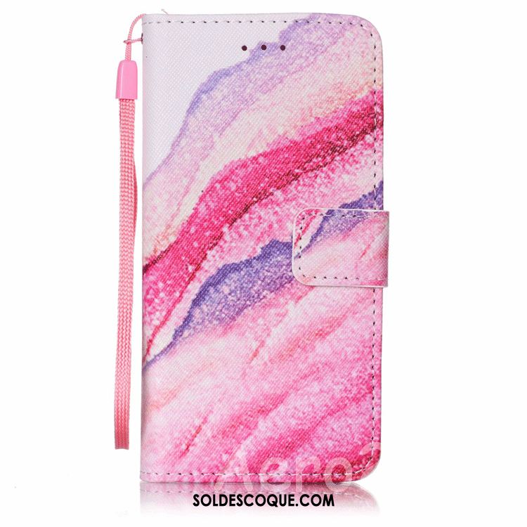 Coque Huawei Y6 2018 Rose Téléphone Portable Clamshell Étui En Cuir Fluide Doux Soldes