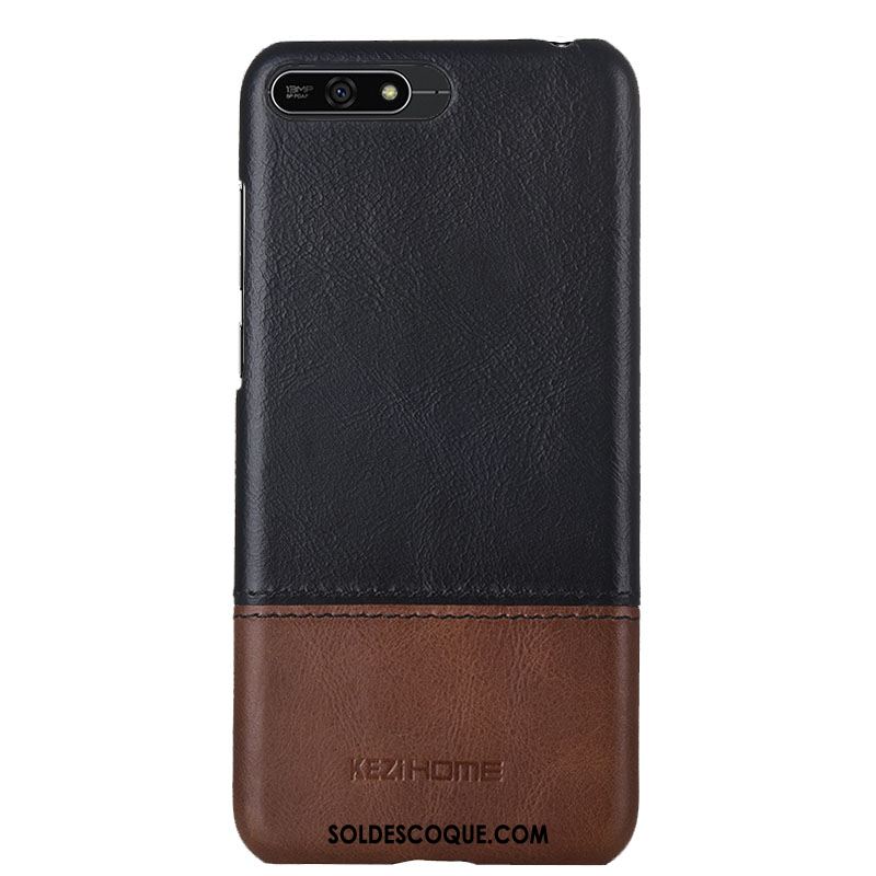 Coque Huawei Y6 2018 Téléphone Portable Business Protection Étui Cuir Véritable Soldes