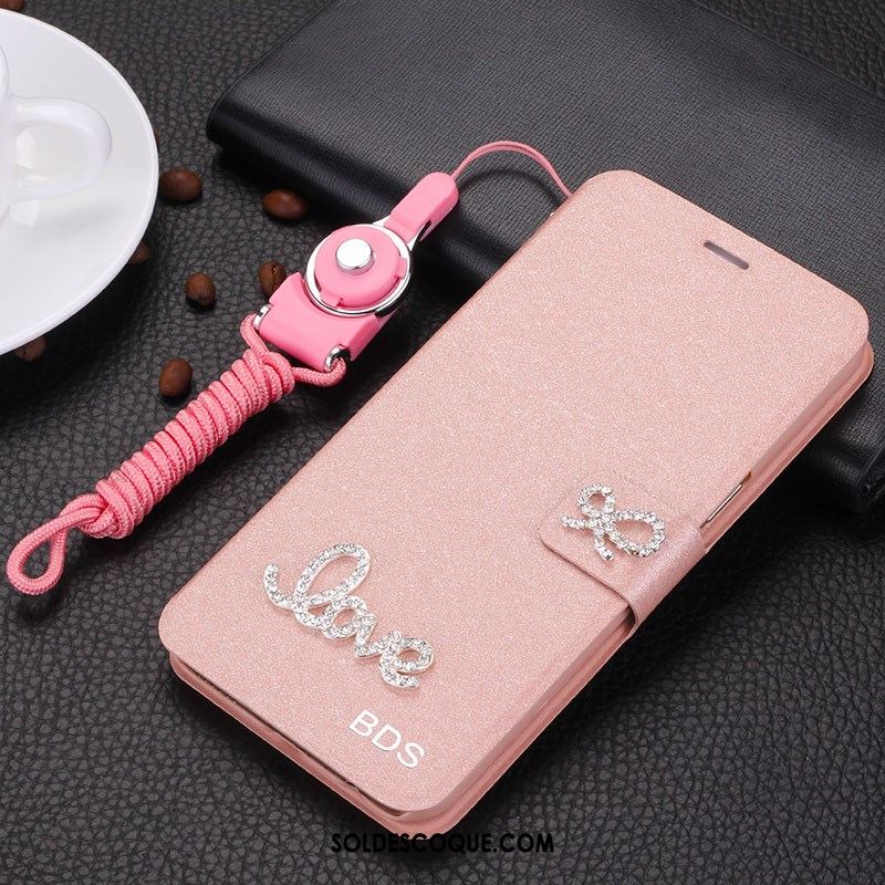 Coque Huawei Y6 2018 Étui En Cuir Rose Protection Téléphone Portable Fashion En Ligne