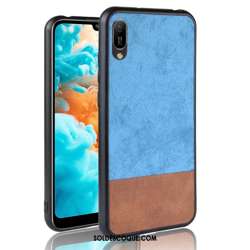 Coque Huawei Y6 2019 Bleu Fluide Doux Protection Tout Compris Couture Couleurs Soldes