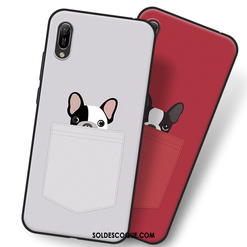 Coque Huawei Y6 2019 Dessin Animé Ornements Suspendus Gris Téléphone Portable Étui Housse Pas Cher