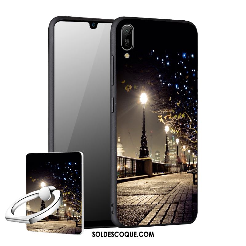 Coque Huawei Y6 2019 Incassable Créatif Téléphone Portable Délavé En Daim Protection France