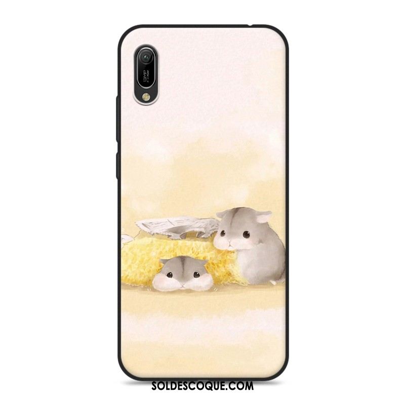 Coque Huawei Y6 2019 Silicone Téléphone Portable Fluide Doux Rose Dessin Animé France