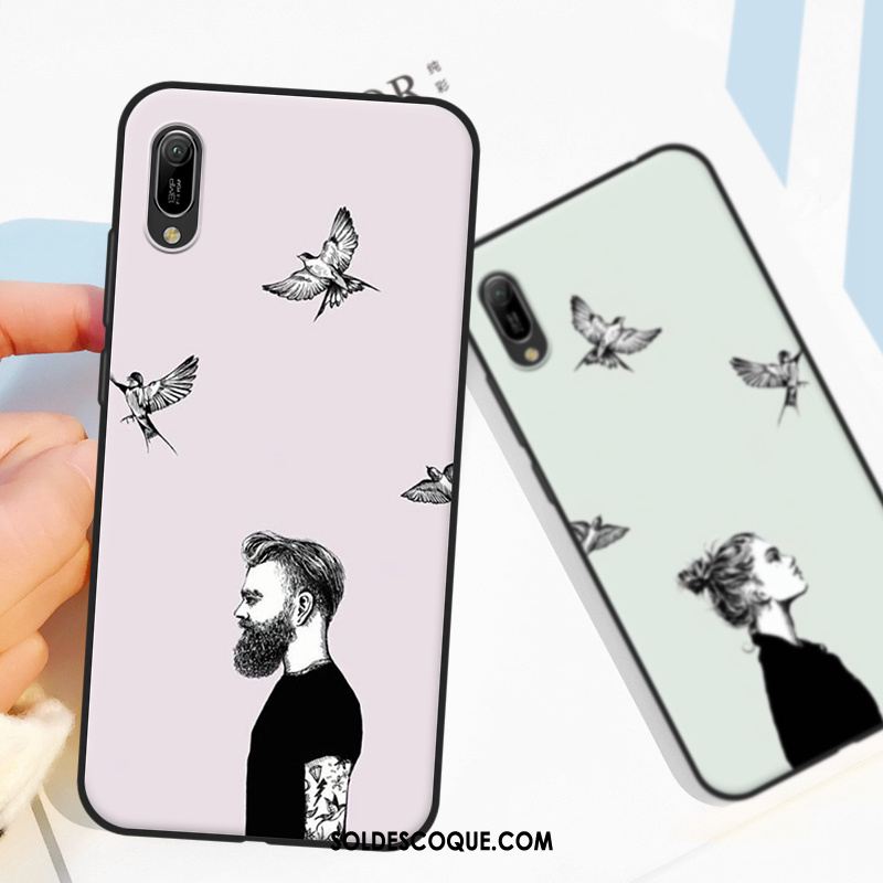 Coque Huawei Y6 2019 Étui Rose Tendance Silicone Protection France