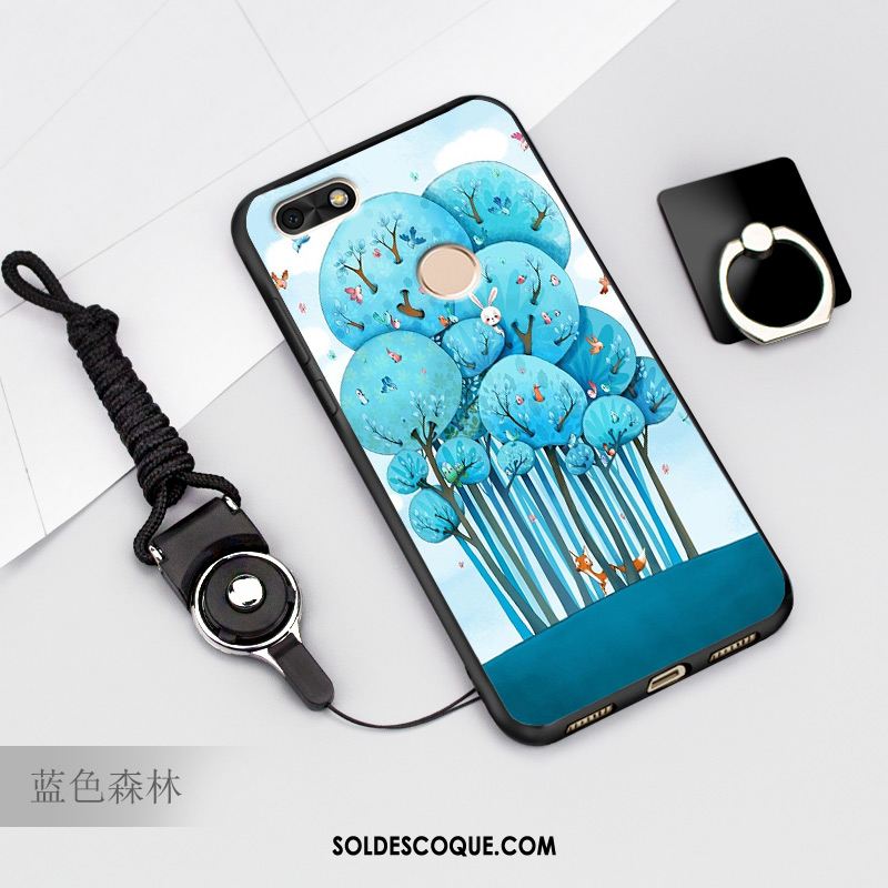 Coque Huawei Y6 Pro 2017 Protection Dessin Animé Bleu Téléphone Portable Pas Cher