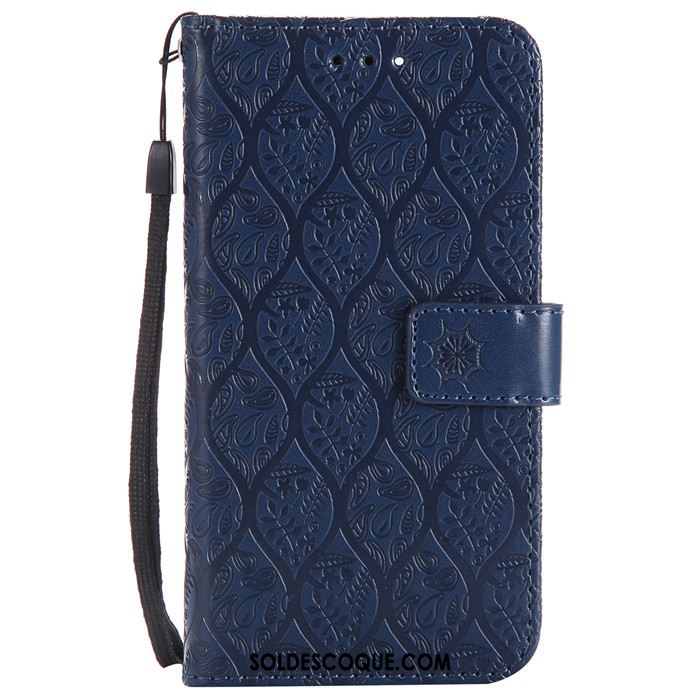 Coque Huawei Y6 Pro 2017 Silicone Étui En Cuir Gaufrage Fluide Doux Bleu Pas Cher