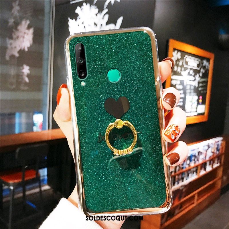 Coque Huawei Y6p Bordure Amour Étui Placage Vert En Vente