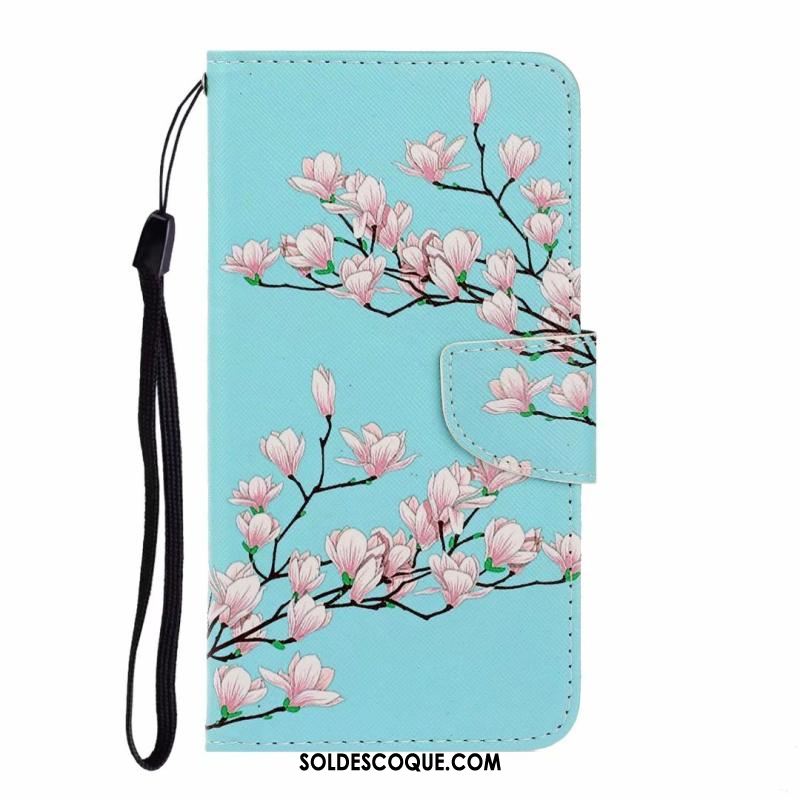 Coque Huawei Y6s Chat Bleu Dessin Animé Protection Carte Pas Cher