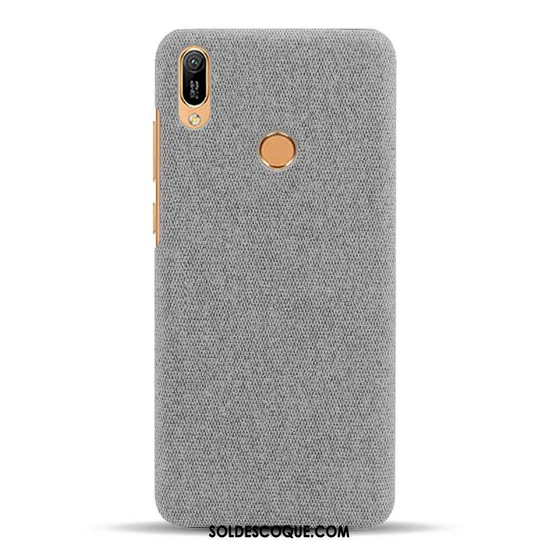 Coque Huawei Y6s Protection Modèle Fleurie Tissu Incassable Gris En Vente