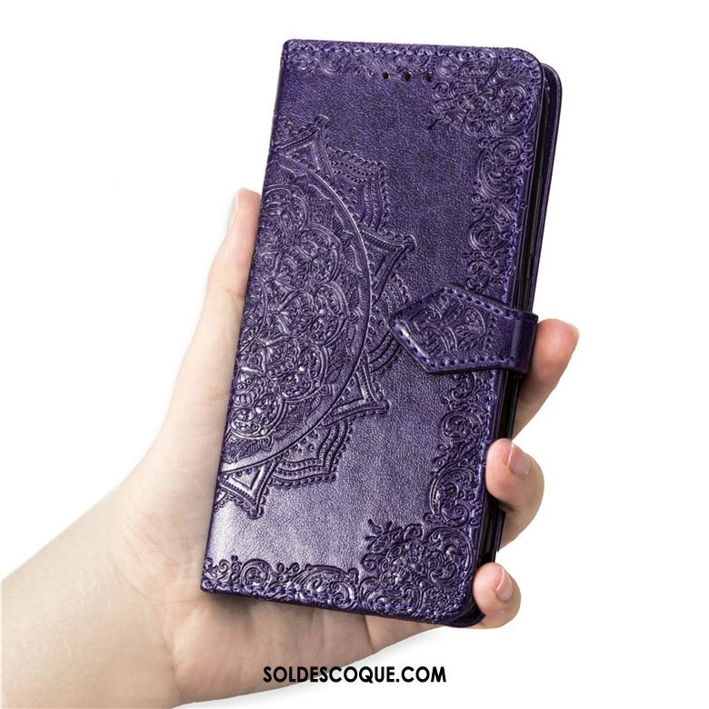 Coque Huawei Y7 2019 Incassable Fluide Doux Clamshell Étui Violet En Vente