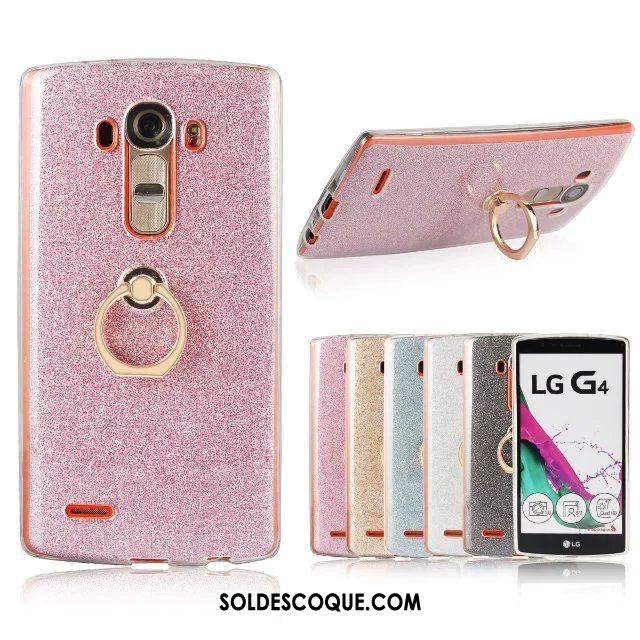 Coque Lg G4 Étui Support Incassable Une Agrafe Rose Soldes