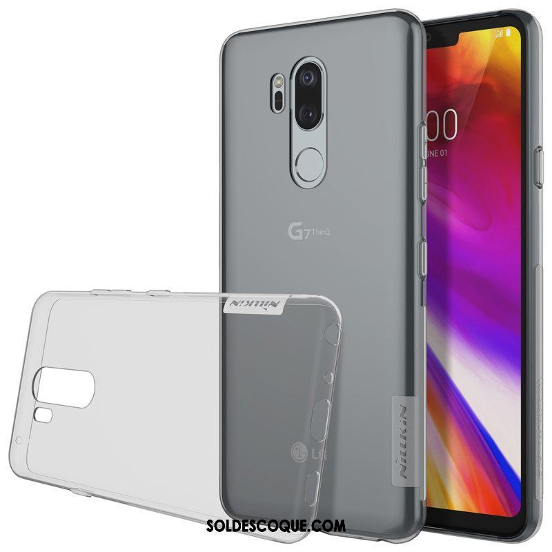 Coque Lg G7 Thinq Étui Gris Silicone Protection Or France