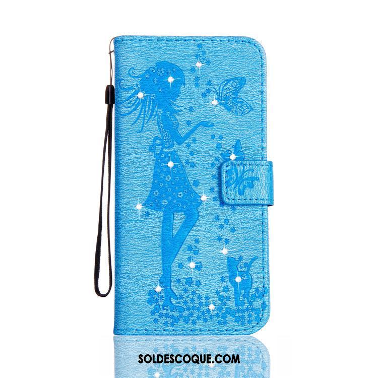 Coque Lg K11 Téléphone Portable Bleu Étui Étui En Cuir Protection En Ligne