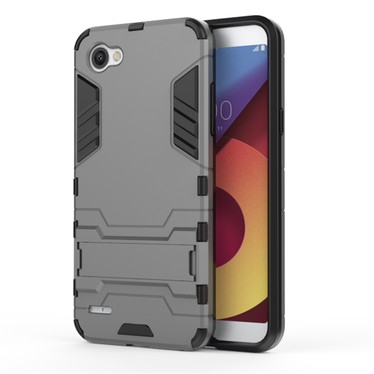 Coque Lg Q6 Armure Protection Gris Étui Support Housse En Ligne