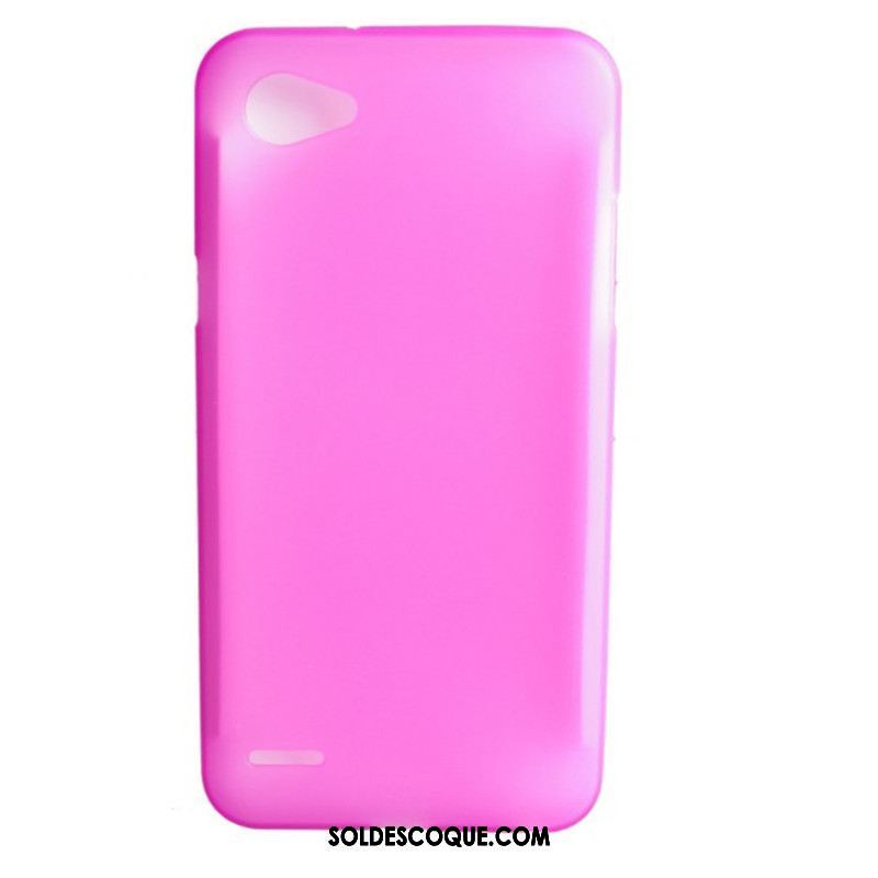 Coque Lg Q6 Rose Délavé En Daim Étui Protection Mini En Ligne