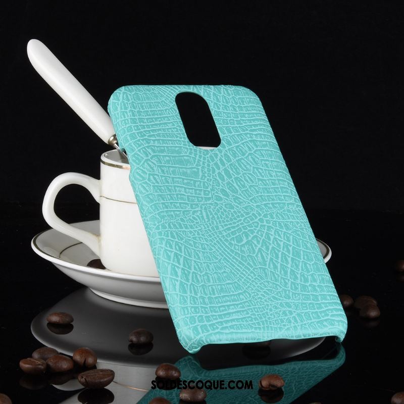 Coque Lg Q7 Fluide Doux Téléphone Portable Bleu Crocodile Modèle Nouveau Pas Cher