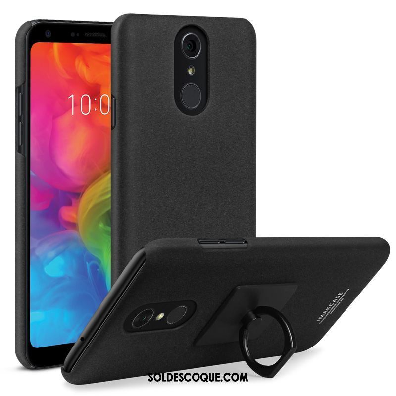 Coque Lg Q7 Protection Difficile Étui Noir Délavé En Daim Soldes