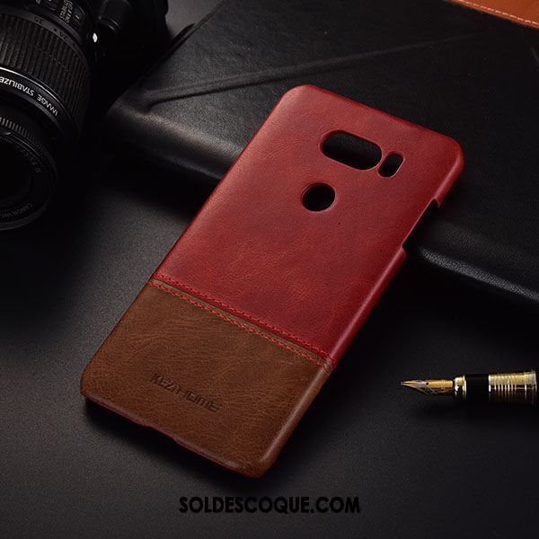 Coque Lg V30 Business Étui Téléphone Portable Vin Rouge Tendance Housse Pas Cher