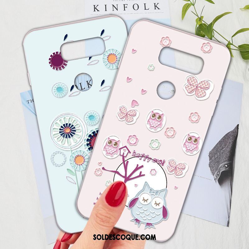 Coque Lg V30 Rose Dessin Animé Personnalité Protection Fluide Doux Pas Cher