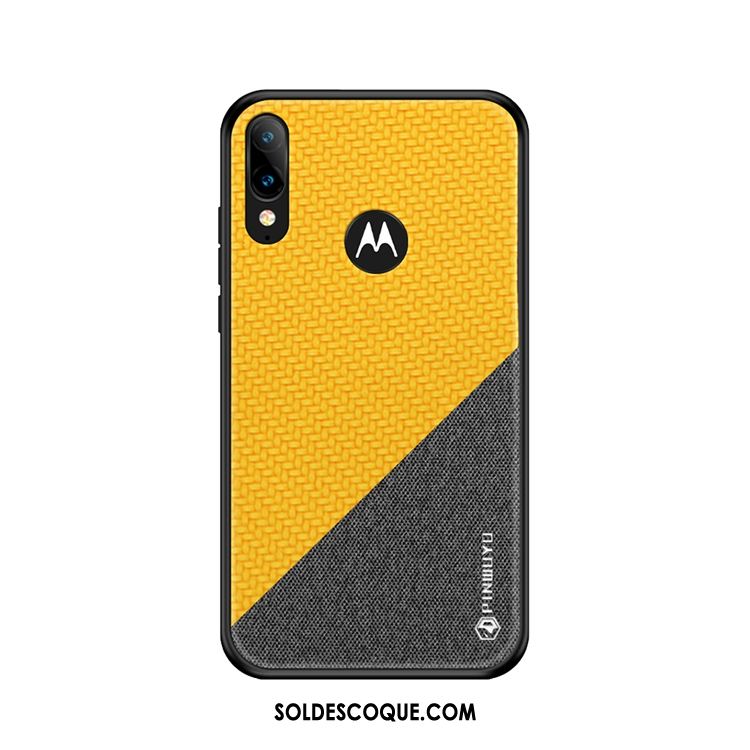 Coque Moto E6 Plus Jaune Étui Tissu Tout Compris Téléphone Portable Pas Cher