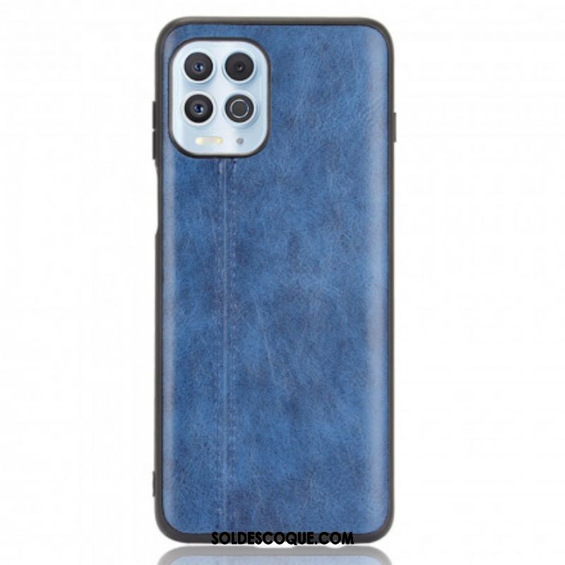 Coque Moto G100 Effet Cuir Couture