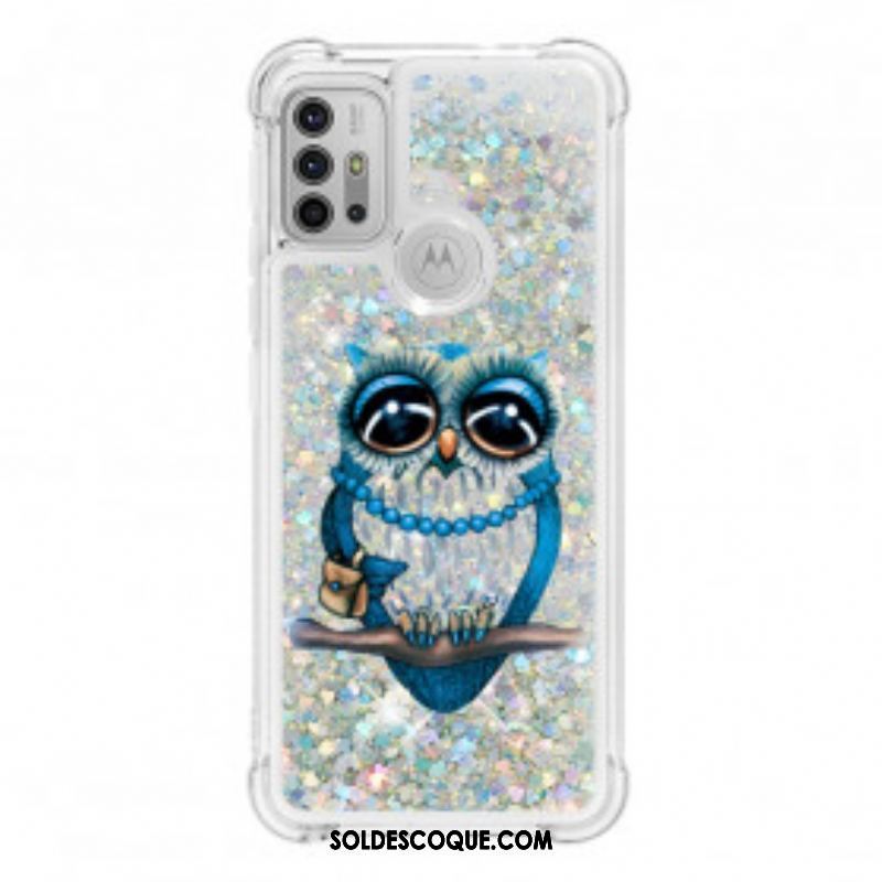 Coque Moto G30 / Moto G10 Miss Hibou Paillettes