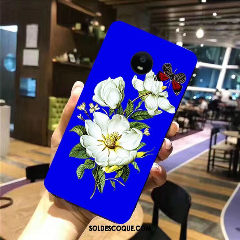 Coque Moto G5s Peinture Fluide Doux Étui Bleu Téléphone Portable En Vente