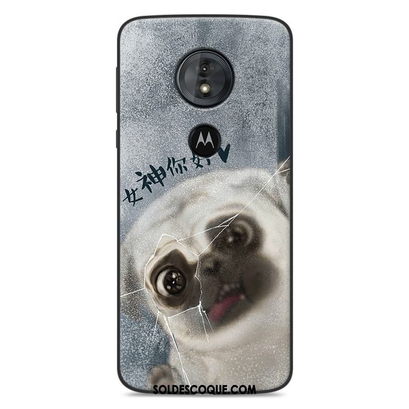 Coque Moto G6 Play Dessin Animé Étui Fluide Doux Silicone Gris Soldes