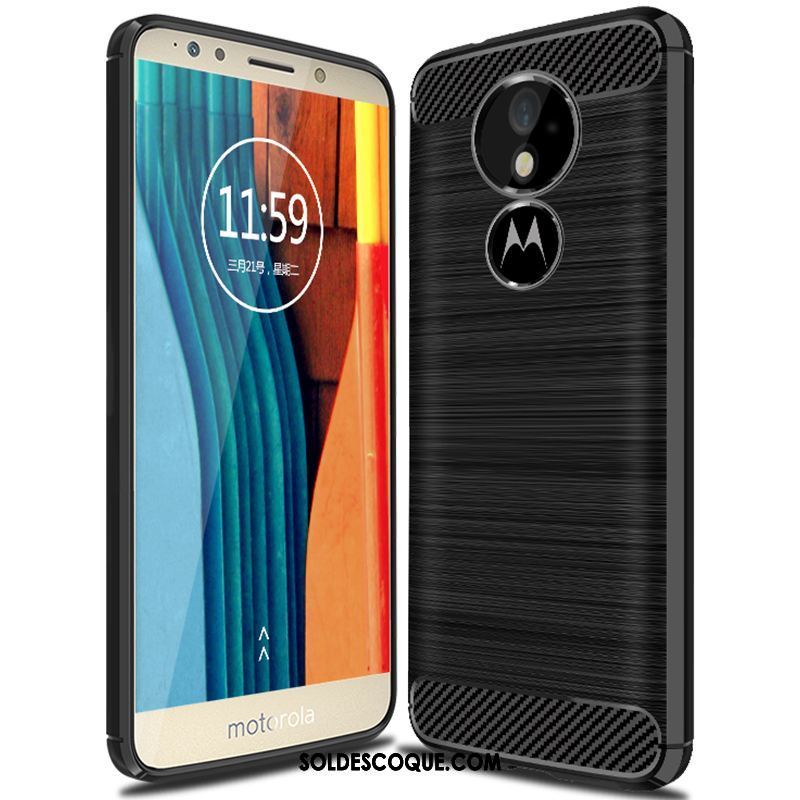 Coque Moto G6 Play Incassable Silicone Fibre Soie Noir Housse En Ligne