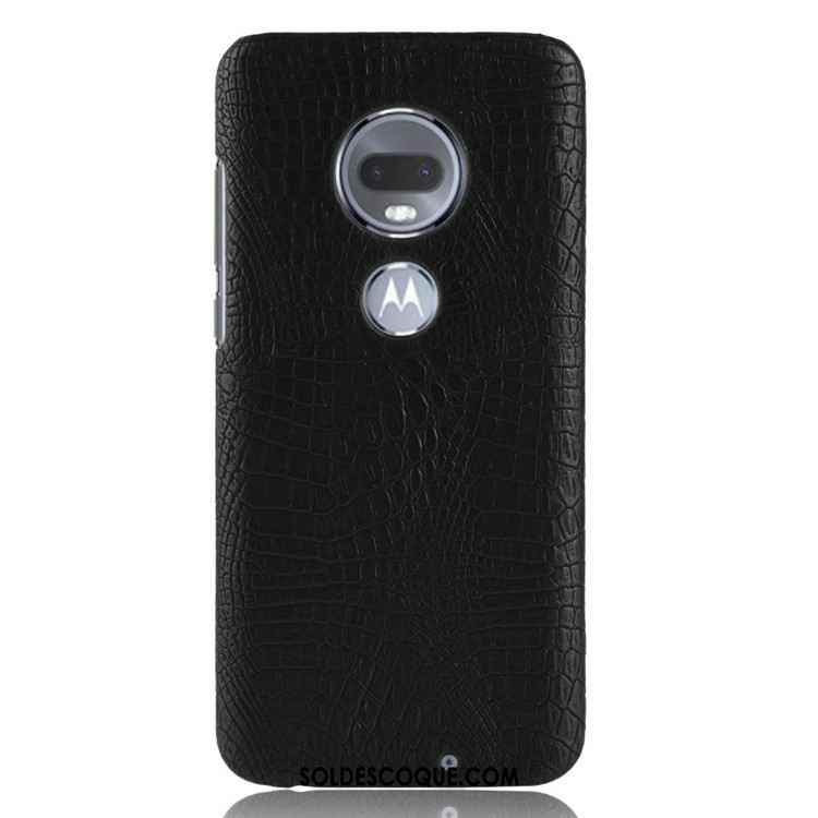 Coque Moto G7 Crocodile Téléphone Portable Modèle Fleurie Protection Noir Housse Soldes