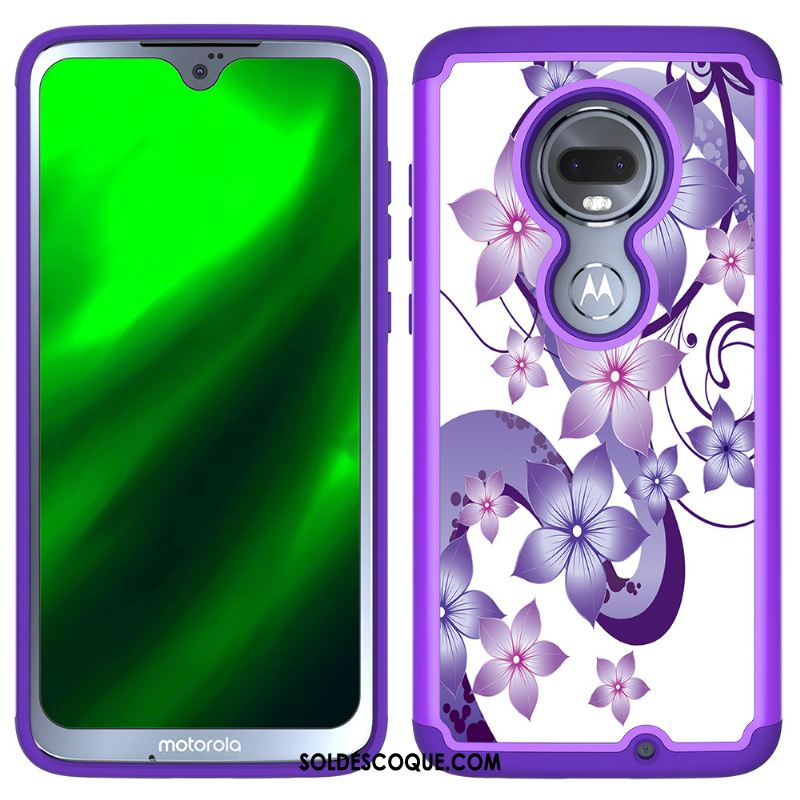 Coque Moto G7 Cuir Protection Incassable Peinture Téléphone Portable Housse Pas Cher