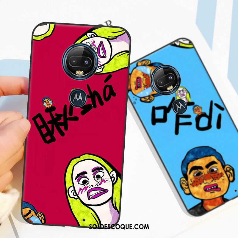 Coque Moto G7 Dessin Animé Drôle Étui Créatif Rouge En Ligne