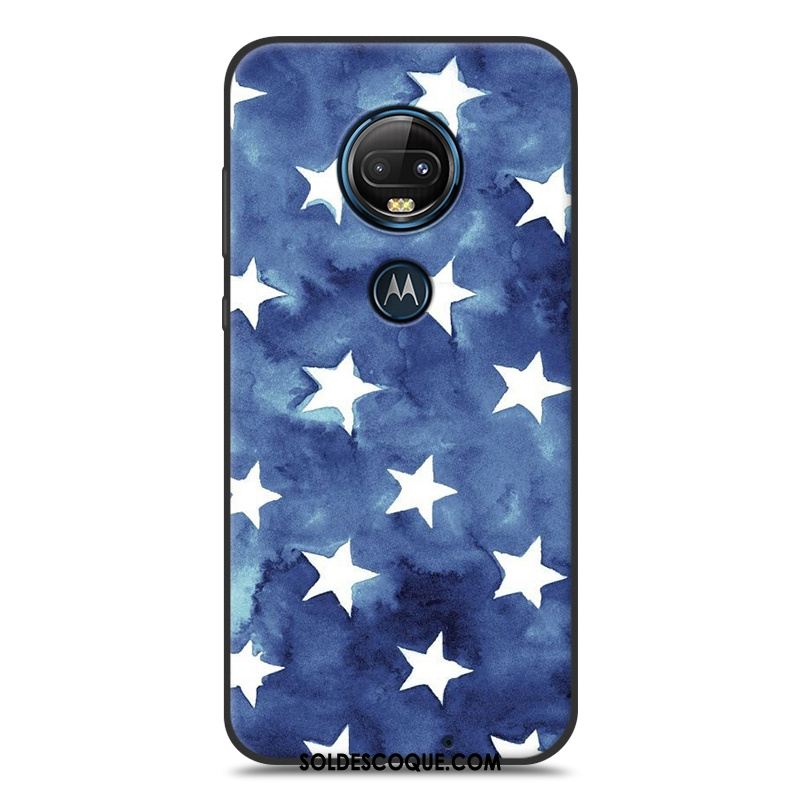 Coque Moto G7 Nouveau Silicone Bleu Noir Étui Housse France