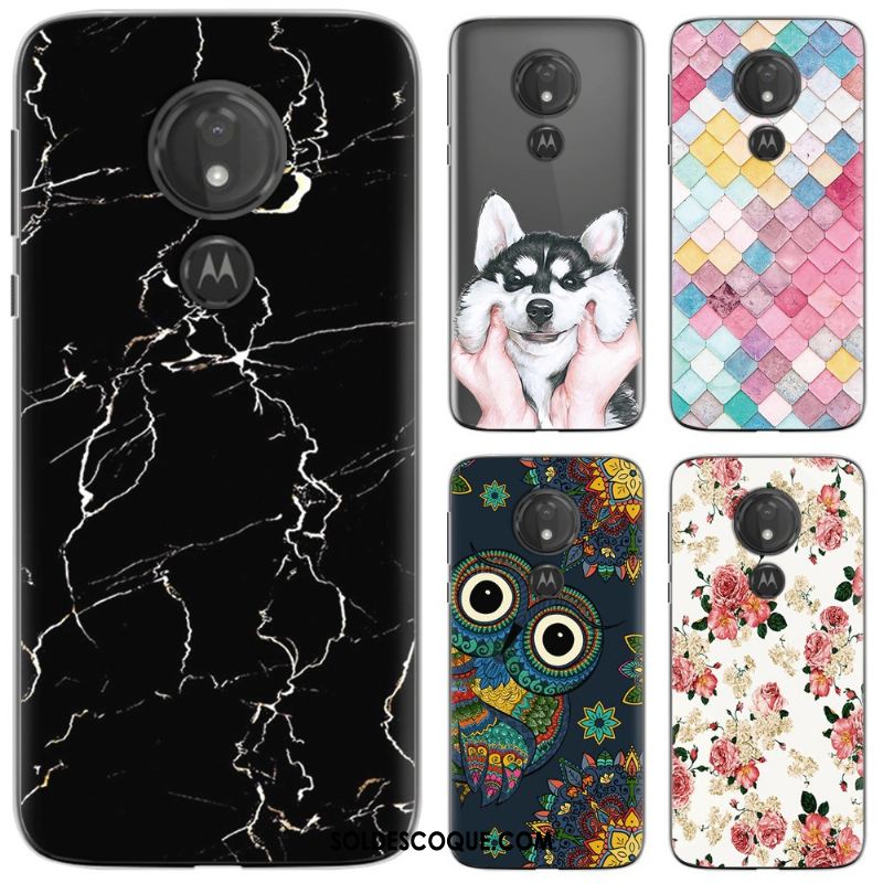 Coque Moto G7 Peinture Tout Compris Fluide Doux Noir Étui En Vente