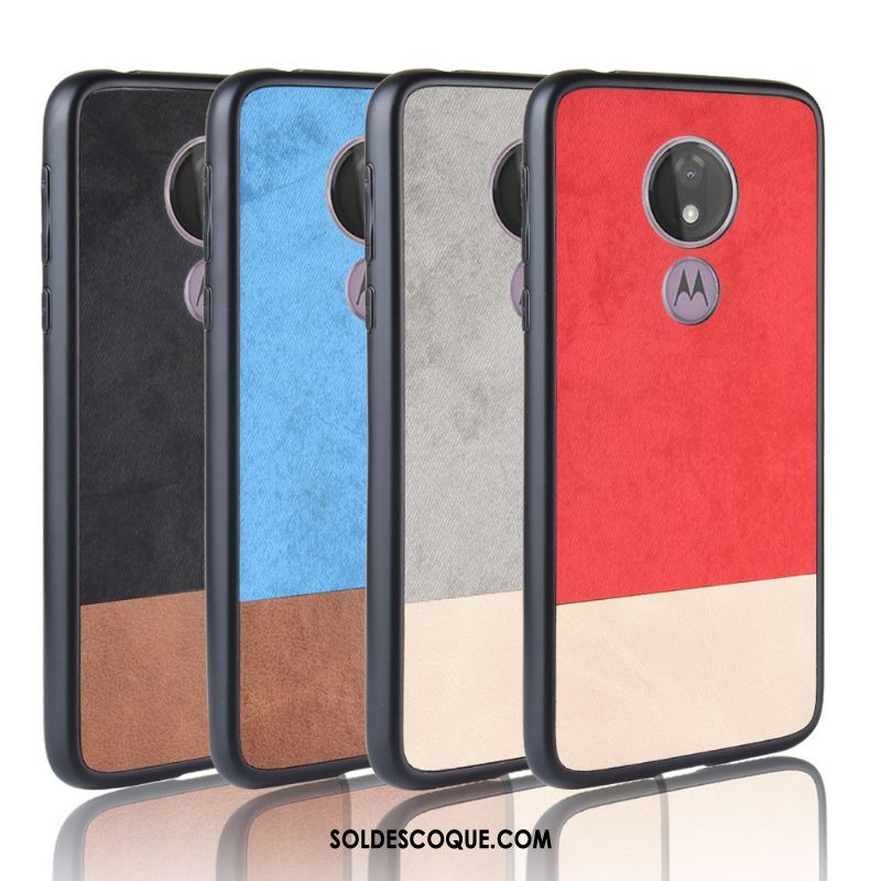 Coque Moto G7 Play Incassable Rouge Délavé En Daim Étui Europe Soldes