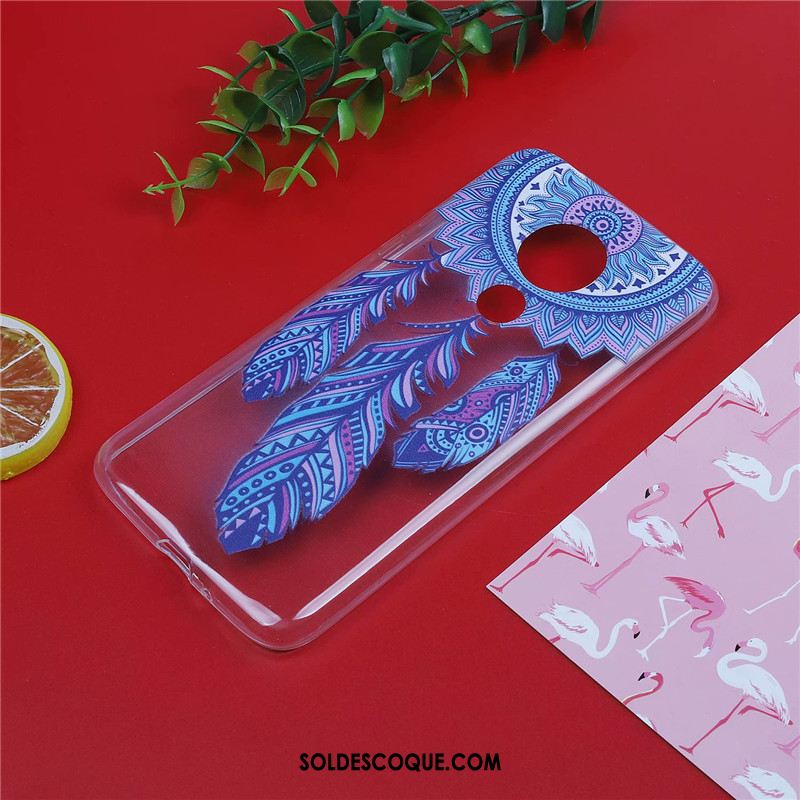 Coque Moto G7 Plus Tout Compris Bleu Incassable Dessin Animé Fluide Doux Housse En Ligne