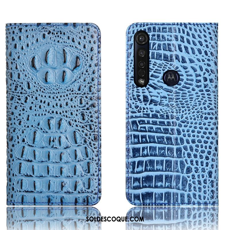 Coque Moto G8 Plus Crocodile Protection Incassable Tout Compris Bleu Pas Cher