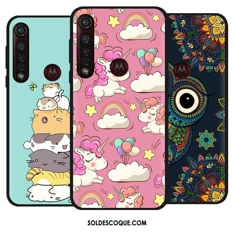 Coque Moto G8 Plus Délavé En Daim Chaud Pu Étui Dessin Animé Soldes