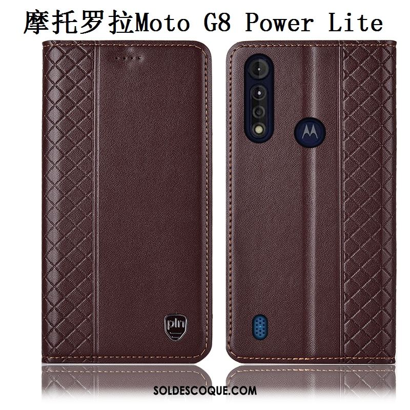 Coque Moto G8 Power Lite Tout Compris Incassable Téléphone Portable Cuir Véritable Protection Pas Cher