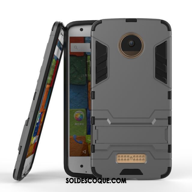 Coque Moto X4 Protection Téléphone Portable Étui Gris Incassable Pas Cher