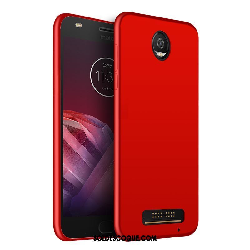 Coque Moto Z2 Play Rouge Fluide Doux Protection Téléphone Portable Très Mince Pas Cher