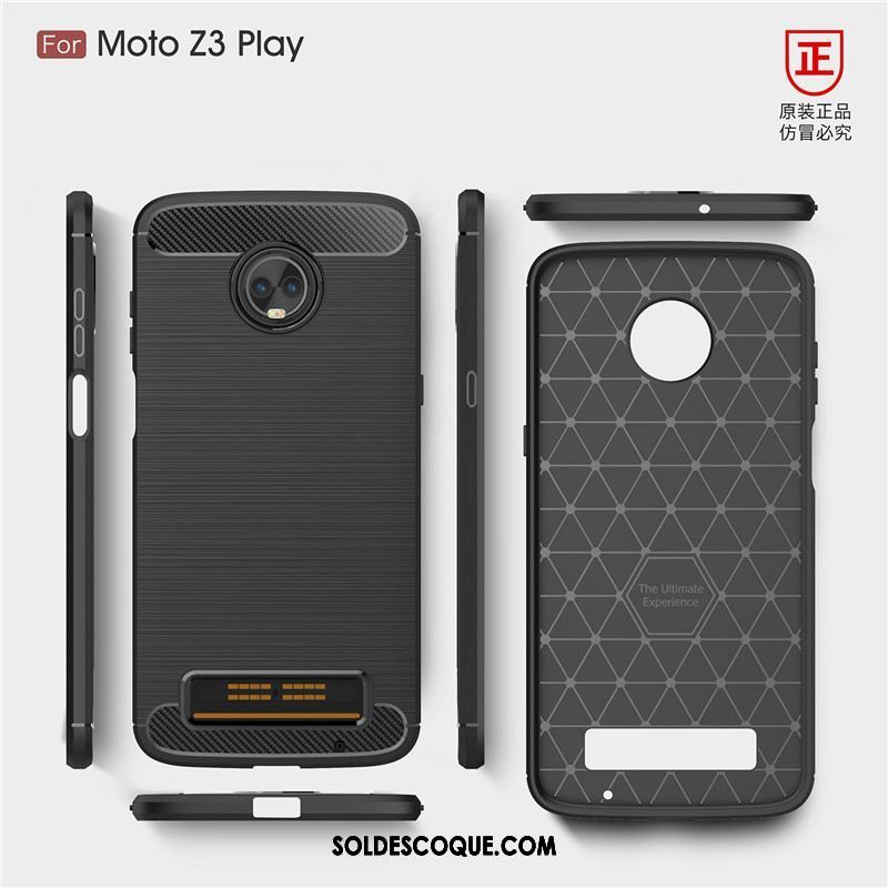 Coque Moto Z3 Play Simple Incassable Protection Noir Téléphone Portable Pas Cher