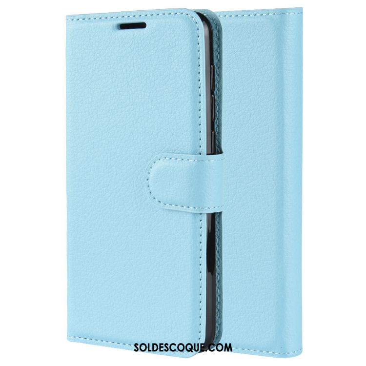 Coque Motorola Edge Étui En Cuir Délavé En Daim Bleu Téléphone Portable Clamshell En Vente