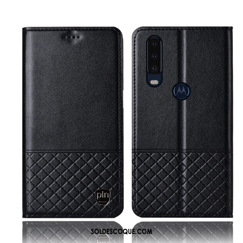 Coque Motorola One Action Étui En Cuir Noir Protection Incassable Téléphone Portable En Ligne