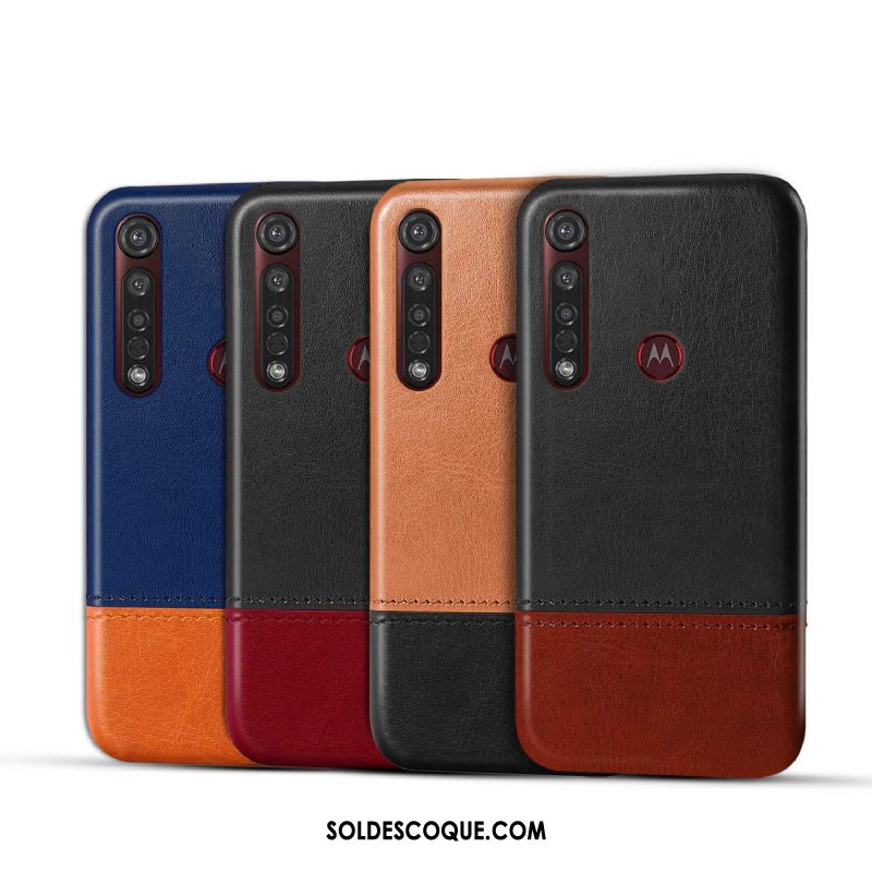 Coque Motorola One Macro Bicolore Business Protection Étui En Cuir Téléphone Portable Soldes